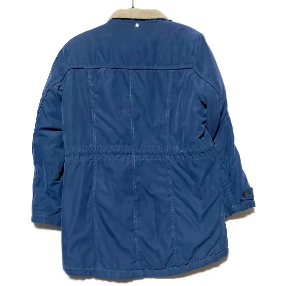 Mackintosh Women's Blue Softshell Parka Jacket Size Medium Lined Full Zip & Snap